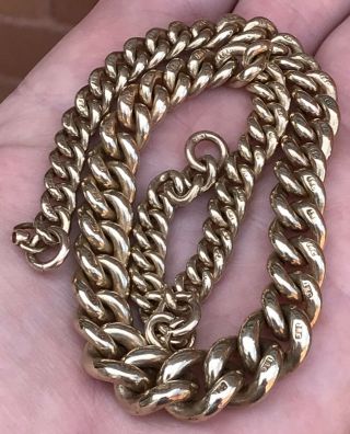 A VERY HEAVY ANTIQUE 18CT GOLDFILLED POCKET WATCH CHAIN,  STAMPED 18CT EVERY LINK 6