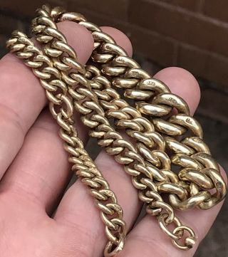 A VERY HEAVY ANTIQUE 18CT GOLDFILLED POCKET WATCH CHAIN,  STAMPED 18CT EVERY LINK 7
