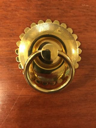 Set Of 2 Large Brass Eastlake Victorian Antique Hardware Drawer Pull Knob Ring