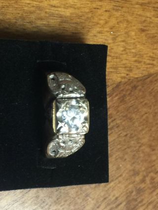 Size 11 Men’s Vintage 10k Gold & White Sapphire 32nd Degree Masonic Ring
