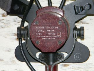 WW2 U.  S.  Navy Deck Talker Headset MI - 2045 - E 2