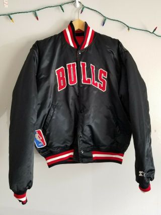 Vintage Chicago Bulls Reversible Starter Satin Jacket Men 