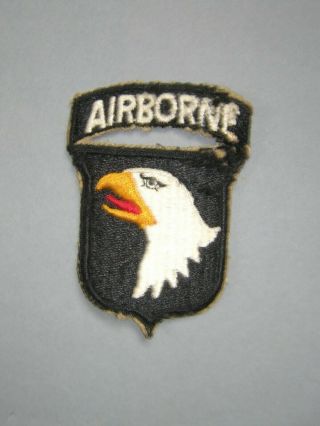 Ww2 Us Army 101st Airborne Patch Unusual White Airborne Tab.  1 Piece