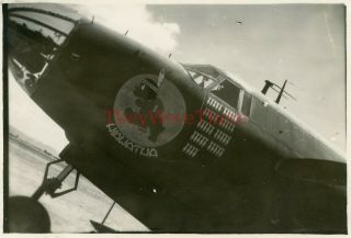 Wwii Photo - 17th Bomb Group - B - 26 Bomber Plane Nose Art - Little Hiawatha