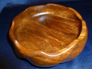 Old Hand Made Scalloped Wooden Bowl Philippines Very