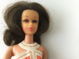 Vintage no bangs Francie Barbie doll with Japan stand 2
