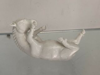 Antique Vintage Chinese White Blanc De Chine Horse Figurine Ornament