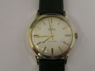 Vintage Omega Seamaster Watch Linen Dial Cal 550 1964