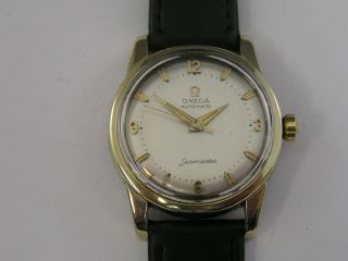 Vintage Omega Seamaster Watch Gold Capped Drop Lugs Cal 500 1957