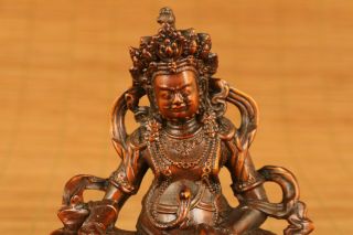 Blessing unique old boxwood prince of Dharma buddha statue netsuke figure god 2