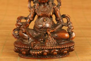 Blessing unique old boxwood prince of Dharma buddha statue netsuke figure god 3