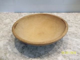 Vintage Primitive 11 " X 10.  5 " Wooden Wood Chopping Bowl