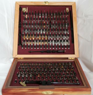 210 Nib Dip Pen Set: Handcrafted Wood Case W/ 3 Custom Ebony Pens,  1 Vintage Pen