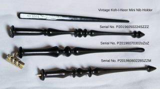 210 Nib Dip Pen Set: Handcrafted Wood Case w/ 3 Custom Ebony Pens,  1 Vintage Pen 3