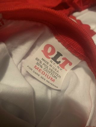 (17) X Nos Vtg 80’s Qlt Ny Ny Blank Raglan (m) 3/4 Sleeve Shirt White/red