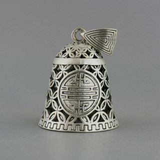 Collectable Handwork Old Tibet Silver Carved Delicate Hollow Out Decor Campanula
