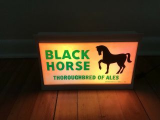 Vintage Black Horse Thoroughbred Of Ales Flashing Lights Beer Sign USA Made 4