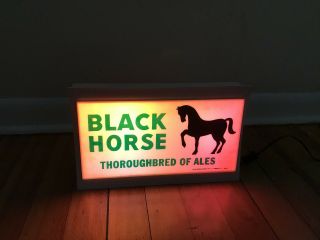Vintage Black Horse Thoroughbred Of Ales Flashing Lights Beer Sign USA Made 7