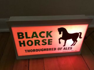 Vintage Black Horse Thoroughbred Of Ales Flashing Lights Beer Sign USA Made 8