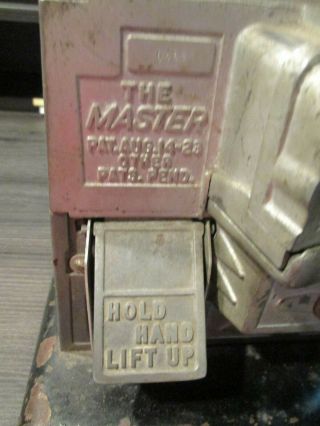 The Master 1 Cent Gumball Peanut Machine w Key Vintage Gum Vending 2