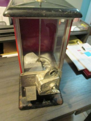 The Master 1 Cent Gumball Peanut Machine w Key Vintage Gum Vending 7