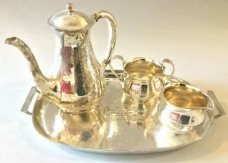 Hyman & Company Chicago Vintage Hand - Wrought Sterling Coffee/tea Set