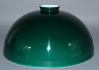 Antique Arts & Crafts Cased Green Glass Table Lamp Shade,  9 7/8in diameter,  NR 2