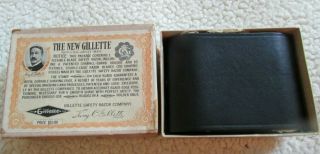 Antique Gillette " Traveler " Gold Plated Safety Razor Kit - Box And Wrap