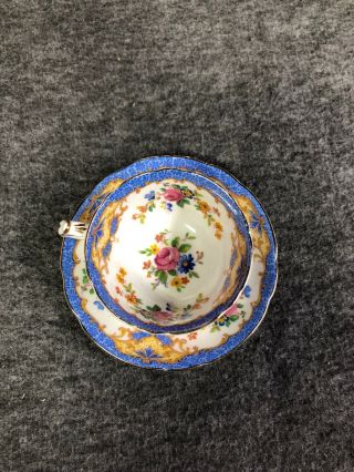 Paragon Plymouth Blue Floral Tea Cup And Saucer Made In England