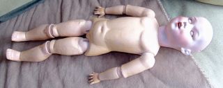 RARE ANTIQUE Bisque CHARACTER DOLL Mold 410 RETRACTABLE TEETH 8