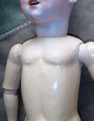 RARE ANTIQUE Bisque CHARACTER DOLL Mold 410 RETRACTABLE TEETH 9