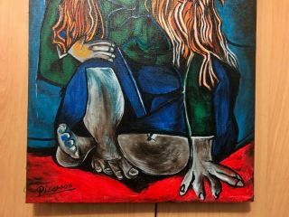 PABLO PICASSO SPANISH ARTIST OIL PAINTING ON CANVAS SIGNED 20  X 27.  5 5