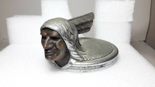 1928 1929 Pontiac Indian Head Hood Ornament Vintage Rare