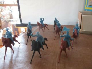 Vintage Marx Fort Apache 8 Mounted Us Cavalry Soldiers 60 