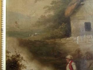 GEORGE MORLAND 1763 - 1804 Antique Oil Painting THE TRAVELLERS REST to $181,  000 9