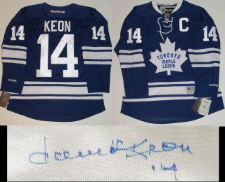 Dave Keon Signed Toronto Maple Leafs Rbk Vintage Crest Cup Licensed Jersey &