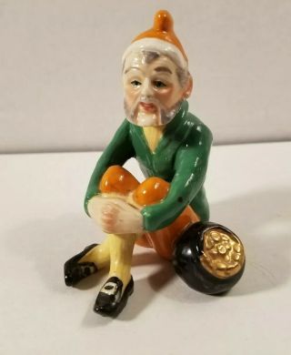 Vintage Mz Irish Leprechaun Porcelain Figurine Statue Ireland 3 1/2 " Tall