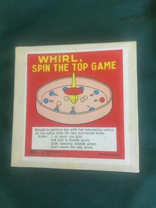 Whirl Spin The Top Game Vintage Toy 1950 Box By Shackman