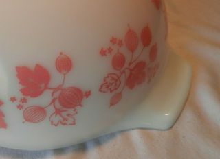 Rare Vintage Pyrex Gooseberry Cinderella Bowls Full set of (4) 1950 ' s Pink/white 3