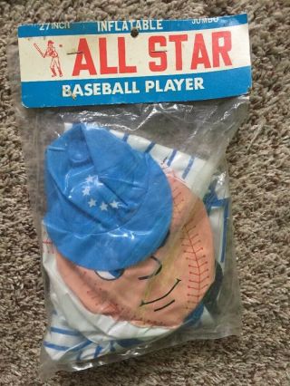 Vintage Inflatable All Star Baseball Player 27 " Still In Package