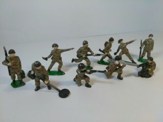 Vintage Charbins Lead Toy Soldiers 2 1/2 " 10 Poses Us Marines