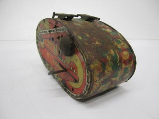 Vintage Tin Litho Marx US Army Tank No.  3 Mechanical Wind Up Toy 5