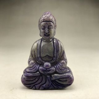 Chinese Natural Jade Pure Hand Carved Buddha Statue.