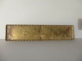 Antique Brass Finger Plate Push Door Handle Vintage Beading Old