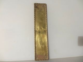 Antique Brass Finger Plate Push Door Handle Vintage Beading Old 3