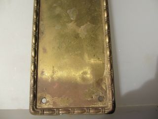 Antique Brass Finger Plate Push Door Handle Vintage Beading Old 5