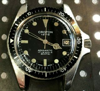 Vintage Croton Diver Wristwatch Men 