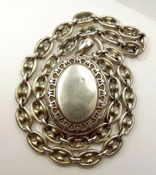 Antique VICTORIAN Sterling Silver LOCKET and ANCHOR Chain Collar 2
