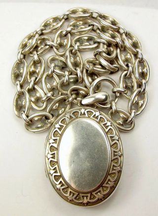 Antique VICTORIAN Sterling Silver LOCKET and ANCHOR Chain Collar 4