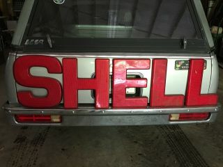 Vintage SHELL REFLECTIVE SIGN LETTERS Large Letters 15 